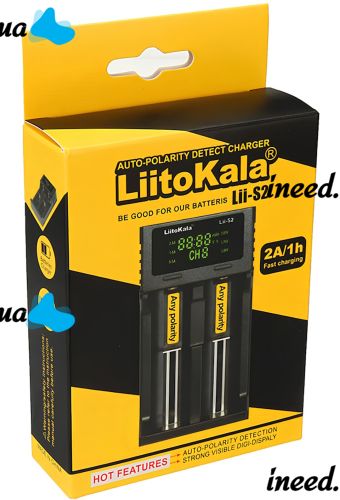 Зарядное устройство для аккумуляторов LiitoKala Lii-S2 универсальная зарядка c LCD дисплеем индикатором для батареек 18650 на 2 аккумулятора от USB