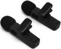 Петличный двойной микрофон Wireless Microphone K15 петличка с прищепкой на одежду 2 микрофона Type-C Lightning с шумоподавлением для блогера K-15