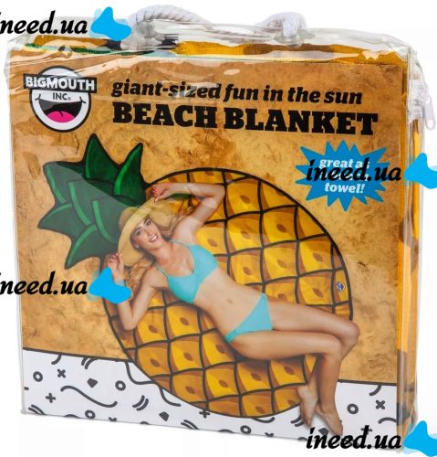 Bigmouth 3D Beach Blanket Pineapple YX008 lint free beach mat 135x142cm picnic bedding, Pineapple beach towel
