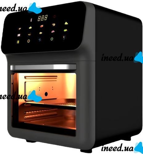 Мультипечь с обдувом Silver Crest FD-1015B 2400W 15л электронная аэрогриль для приготовления еды без масла 10 программ настольная фритюрница от сети