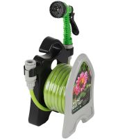 Садовый поливочный набор Roll Garden Hose Reel LY-907 водяной шланг 10 м на катушке с пистолетом распылителем 3/8" комплект для полива 7 режимов