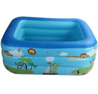 Детский надувной бассейн для купания Bestway JH-TZ13003 120x90 см прямоугольный игровой бассейн с мягким дном и сливом для малышей от 1 года VEN-1450