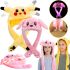 Bambi Luminous Animal Hat, Pikachu ZB-15 with Long Moving Ears and LED Backlight, Children's Carnival Headdress toy ZB-16