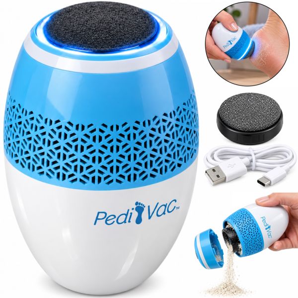 Электрическая пилка для ног Pedi Vac R1-4921 аккумуляторная шлифовальная пемза для чистки пяток и удаления мозолей с вакуумным пылесосом от USB