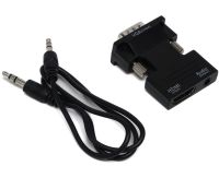 Конвертер HDMI-VGA OUT Black адаптер для преобразования сигнала 1080P с аудио выходом, переходник с HDMI на VGA кабель 3.5 мм jack Черный