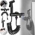 Набір для гігієнічного душу Handheld bidet Sprayer Set AA22 - 2 чорний ручний змішувач лійка з тримачем і шлангом з нержавіючої сталі для біде