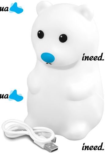 Настольный силиконовый ночник Медведь Bear Silicone Night Light DC-7653 детский аккумуляторный светильник с RGB подсветкой и сенсорным датчиком USB