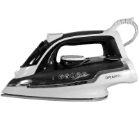Operatec OP-1006 2200W manual steam iron with ceramic soleplate and steam regulator for ironing and steaming clothes from the mains Black