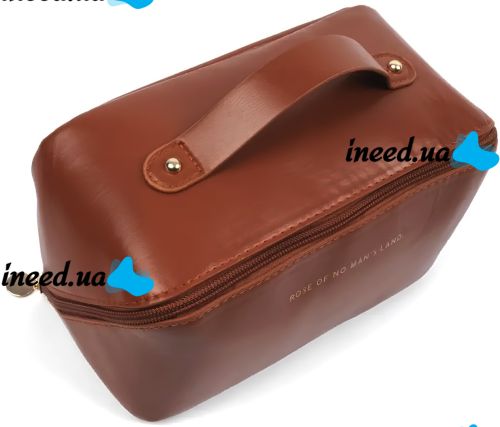 Косметичка органайзер для хранения косметики Rose Of Mon's Land Beauty Box Bag женская дорожная сумка с ручкой, водонепроницаемая Mons Коричневая 