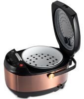 ACKILISS ACL0100 5-Liter Electric Multicooker with 10 Programs, 900W, Steamer and Air Fryer, LED Display, Timer, and Non-Stick Coating
