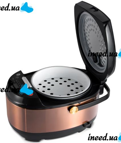 ACKILISS ACL0100 5-Liter Electric Multicooker with 10 Programs, 900W, Steamer and Air Fryer, LED Display, Timer, and Non-Stick Coating