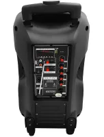 Аккумуляторная колонка караоке Su-Kam BT-100D 500W USB AUX SD портативная акустическая Bluetooth система с беспроводным микрофоном 12V/220V Черная