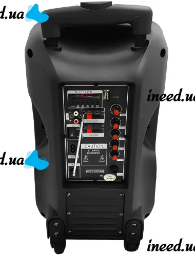 Аккумуляторная колонка караоке Su-Kam BT-100D 500W USB AUX SD портативная акустическая Bluetooth система с беспроводным микрофоном 12V/220V Черная