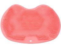 Silicone massage mat Cleaner Shower Foot Scrubber Mat Pink LY-379 back and foot suction cup wall mounted shower washcloth Pink