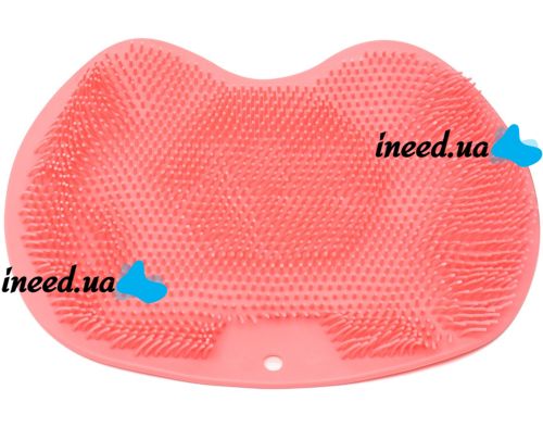 Silicone massage mat Cleaner Shower Foot Scrubber Mat Pink LY-379 back and foot suction cup wall mounted shower washcloth Pink
