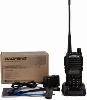 Двухдиапазонная рация Baofeng UV82 5W на 128 каналов до 7 км портативная цифровая радиостанция с гарнитурой и двойной кнопкой 2800 мАч UV-82 Черная