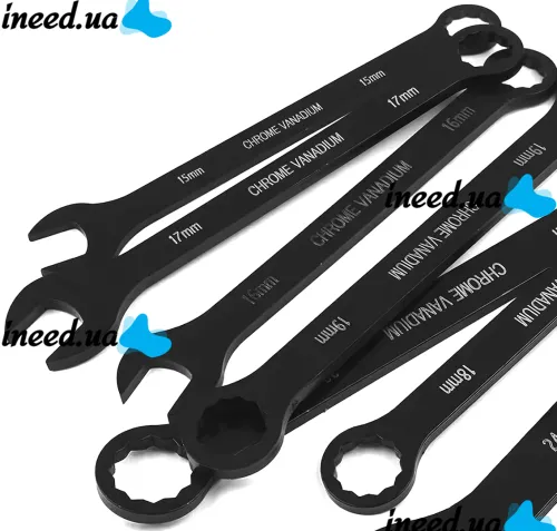 Комплект гаечных комбинированных ключей Forci UANABKP14 8mm-24mm 14 шт, набор двухсторонних инструментов рожково-накидных 14 предметов в чехле