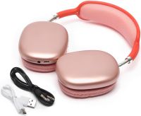 Накладные беспроводные наушники Bluetooth Macaron P9 Max с Aux полноразмерные блютуз стереонаушники со слотом карты памяти MicroSD, TF Card Красные