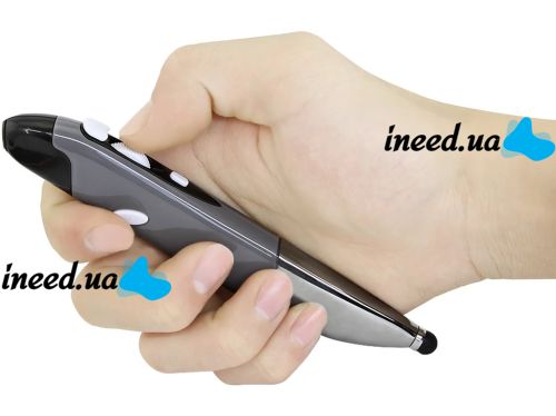 Беспроводная оптическая мышь Pocket Wireless Pen Mouse Fairy сенсорная перезаряжаемая ручка пульт для рисования 1000 DPI с адаптером Micro USB Type-C Серая
