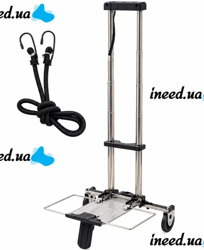 Складная мини тележка кравчучка Porter Trolley CT-25 до 25 кг двухколесная раскладная тачка с телескопической ручкой для покупок 97х24х17.5 см