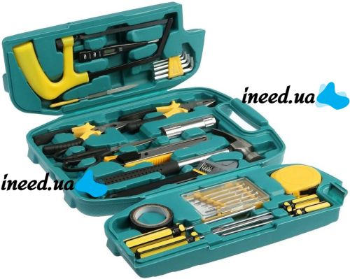 Набор инструментов для дома Lechg Tools LC8027 27 предметов в чемодане, универсальный комплект слесарных инструментов для ремонта в кейсе SJ8027