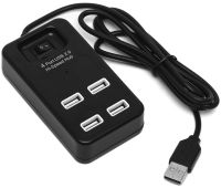 Розгалужувач Hi-Speed Hub 4 Port USB 2.0 P-1601 хаб концентратор із вимикачем на 4 юсб порти до 480 Мбіт/с для комп'ютера і ноутбука Чорний
