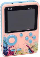 Портативная игровая мини консоль с джойстиком Game Player G5 на 500 встроенных игр, карманная ретро приставка к телевизору AV Micro USB Розовая