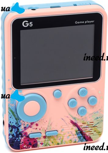 Портативная игровая мини консоль с джойстиком Game Player G5 на 500 встроенных игр, карманная ретро приставка к телевизору AV Micro USB Розовая
