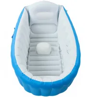 Inflatable Intime Baby Bath Tub JS033 anti-slip bath tub with cushion, drain and foot pump for babies AND1440