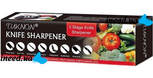 Точилка для кухонных ножей Knife Sharpener RS-168 кухонная ручная ножеточка с ручкой, настольный станок на 3 уровня заточки с полировкой NJ-523