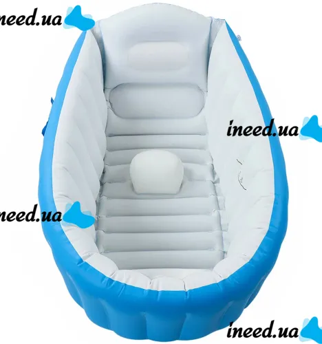 Inflatable Intime Baby Bath Tub JS033 anti-slip bath tub with cushion, drain and foot pump for babies AND1440