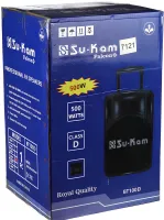 Аккумуляторная колонка караоке Su-Kam BT-100D 500W USB AUX SD портативная акустическая Bluetooth система с беспроводным микрофоном 12V/220V Черная