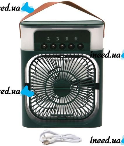 Table fan with humidifier Air Cooler Fan CX-39 600 ml air conditioner with water-cooled air, ice compartment and RGB USB lighting