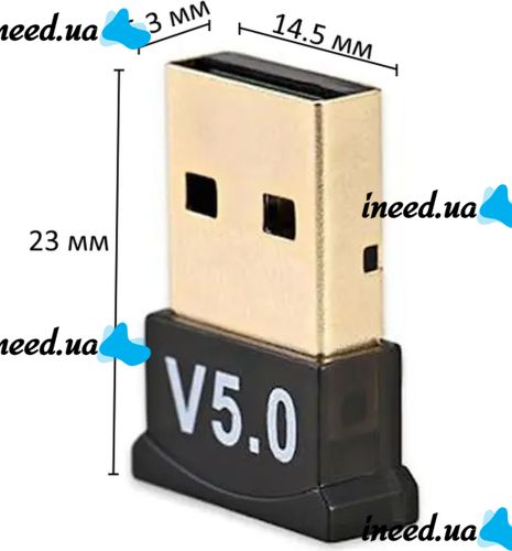 Мини адаптер USB Bluetooth v5.0 с поддержкой микрофона для ПК, беспроводной блютуз стерео приемник передатчик для PC Windows 7, 8, 10 Черный