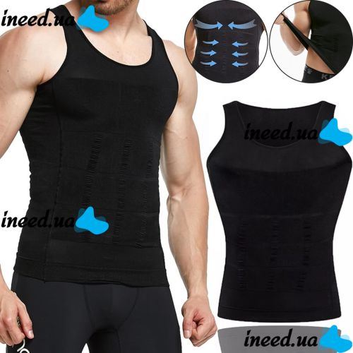 Утягивающая майка для мужчин Slim'n Lift men корректирующее мужское белье Black, Мужская корректирующая майка Слим энд Лифт фо Мэн Черная