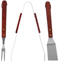 Набор принадлежностей Kemping Slim G-05 3в1 вилка лопатка щипцы для барбекю, Кулинарный комплект GP-4280 3 предмета для пикника из нержавеющей стали