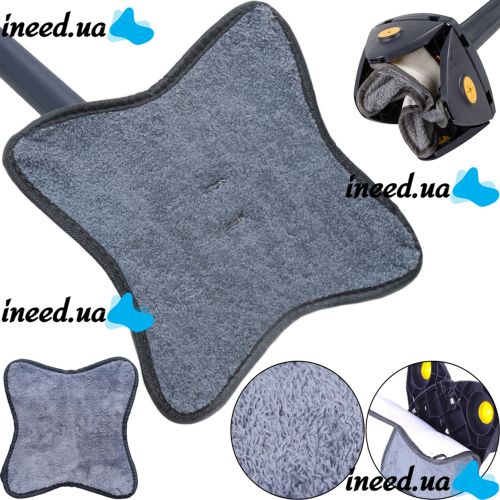 Четырехугольная сменная насадка запаска для квадратной швабры Triangle Spin Mop 24x24 см, Дополнительная квадратная Клевер для мытья и уборки пола