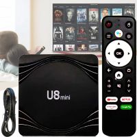 Смарт приставка Smart TV Box U8 Mini 4Gb/32GB Android с пультом, ТВ медиаплеер 4K Андроид со встроенным Wi-Fi модулем для телевизора Черная