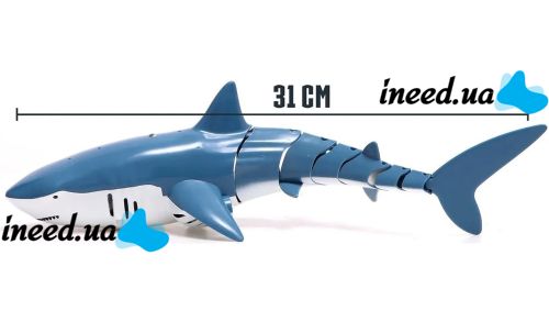 Акула на радіокеруванні у воді Shark S801 - 1 з пультом, акумуляторна інтерактивна дитяча плаваюча Іграшка на дистанційному управлінні від 6 років