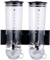 Настенный двойной диспенсер для хранения круп Double Dispenser 2 дозирующих цилиндра, емкость для сыпучих продуктов с дозатором и порционной чашей 