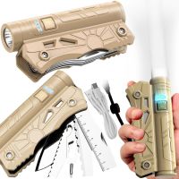 Мультитул с фонарем X-Balog BL-LF-800 5 в 1 аккумуляторный ручной LED фонарик с Power Bank туристический набор инструментов для выживания USB