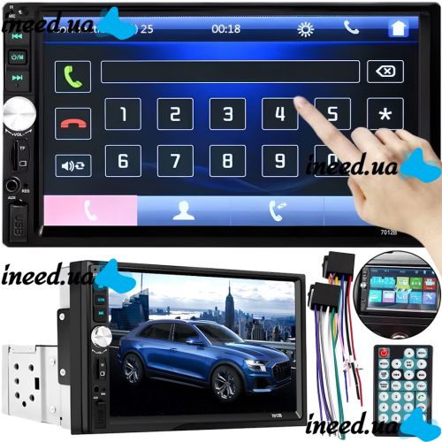 Автомагнитола 1Din Pioneer 7012B Bluetooth магнитола с сенсорным экраном 7 дюймов и пультом USB, SD, MP5, TF, FM автомобильный плеер Пионер 1 Дин