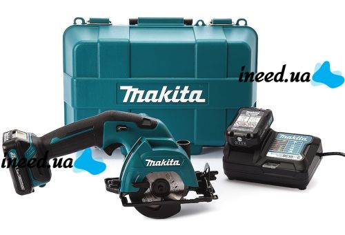 Аккумуляторная дисковая пила Makita HS301DWYE 10.8V 1.5Ah ручная циркулярная пила 85 мм 25.5 мм на два аккумулятора для чистого распила в кейсе