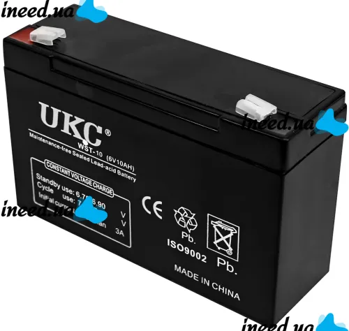 Аккумуляторная батарея UKC 6V 10Ah WST-10 универсальный свинцово-кислотный аккумулятор 6В 10Ач для торгового оборудования и игрушек