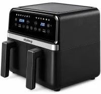 Двойная аэрогриль мультипечь Skyberg SB-317 10 л 4800W сенсорная двухкамерная аэрофритюрница с 2 корзинами, таймером и регулировкой температуры