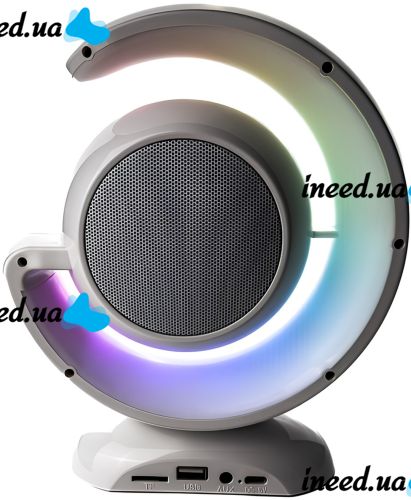 Портативный ночник с караоке Lightshow YS-110 настольная беспроводная лампа с Bluetooth колонкой, двумя микрофонами и светодиодной RGB подсветкой