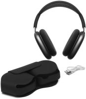 Беспроводные Bluetooth наушники AirPods Max Black полноразмерные блютуз стереонаушники с микрофоном и шумоподавлением в чехле Smart Case MGYJ3 Черные