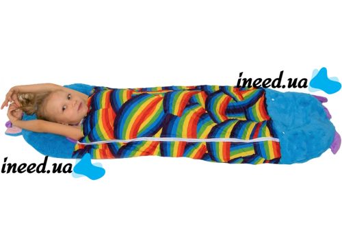 Спальный мешок с подушкой для детей Happy Nappers Единорог 3 в 1 детский спальник 130Х50 см кокон трансформер, подушка игрушка для сна на молнии