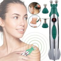 Масажна ручка з 3 насадками головками для терапії Rocket Pain Relief Pen 3 в 1 імпульсний ручний акупунктурний масажер для зняття болю всього тіла