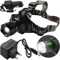 Ультрафиолетовый налобный фонарь Bailong BL-6908-2 с УФ аккумуляторный светодиодный LED фонарик с креплением на голову 3 режима свечения, Zoom, 500LM